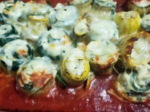 Zucchini rolls stuffed ricotta